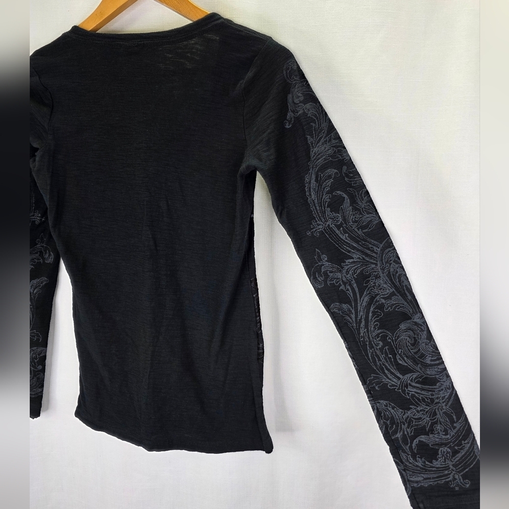 Y2k 00s Vanity Womens Whimsigoth Burnout Gothic Grunge Long Sleeve Fitted Size M - Picture 14 of 14
